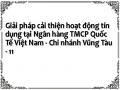 Giải pháp cải thiện hoạt động tín dụng tại Ngân hàng TMCP Quốc Tế Việt Nam - Chi nhánh Vũng Tàu - 11