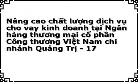 Nâng cao chất lượng dịch vụ cho vay kinh doanh tại Ngân hàng thương mại cổ phần Công thương Việt Nam chi nhánh Quảng Trị - 17