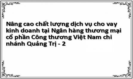 Nâng cao chất lượng dịch vụ cho vay kinh doanh tại Ngân hàng thương mại cổ phần Công thương Việt Nam chi nhánh Quảng Trị - 2