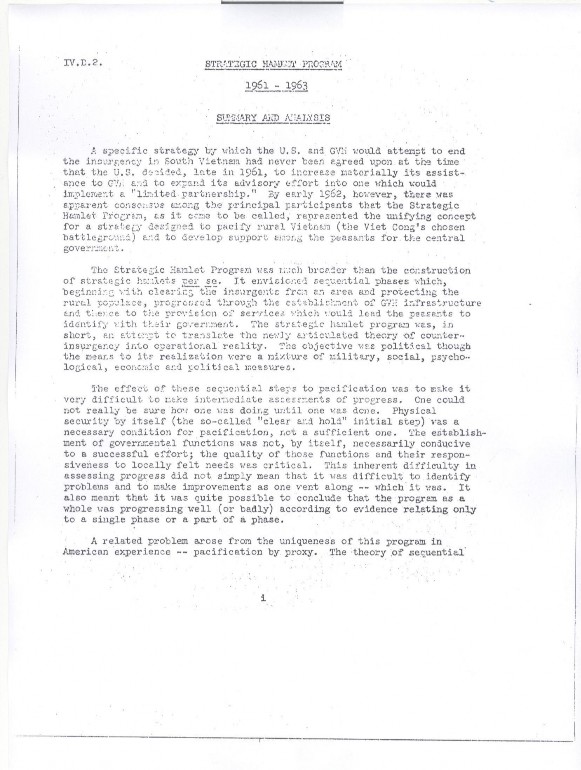 Nguồn Hồ sơ giải mật của Lầu Năm Góc về chiến tranh Việt Nam mục chương 2