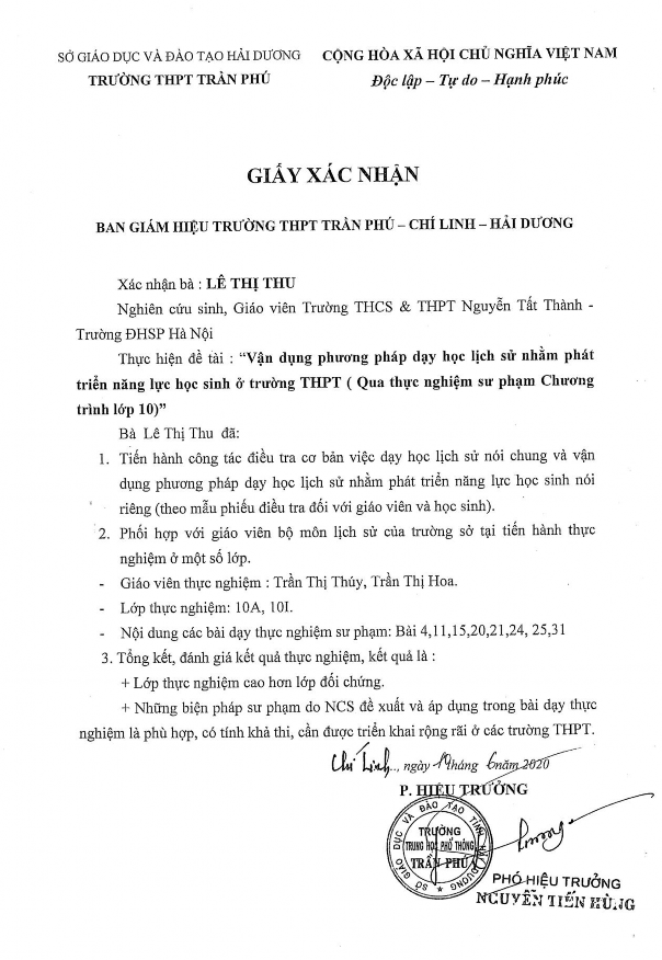 Vận dụng phương pháp dạy học môn Lịch sử ở trường Trung học phổ thông nhằm phát triển năng lực học sinh Qua thực nghiệm chương trình lớp 10 - 27 7