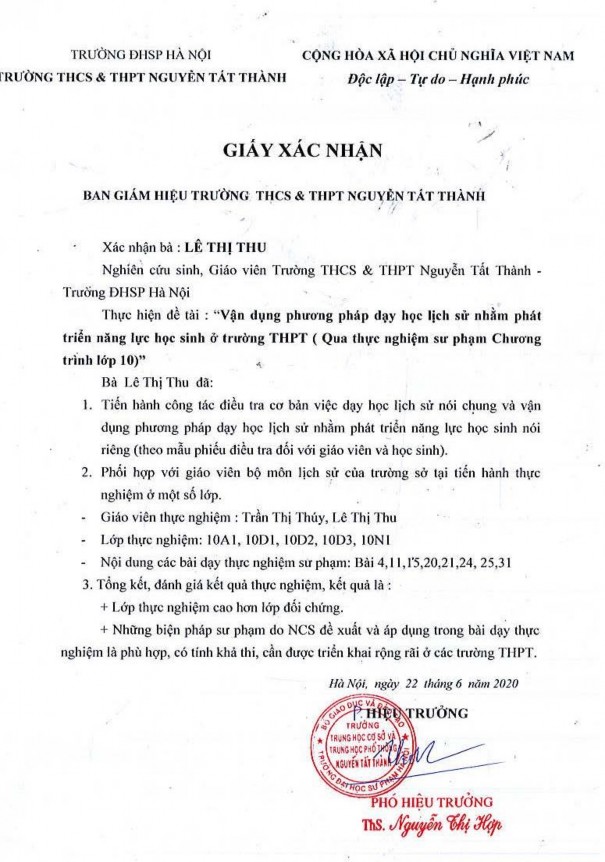Vận dụng phương pháp dạy học môn Lịch sử ở trường Trung học phổ thông nhằm phát triển năng lực học sinh Qua thực nghiệm chương trình lớp 10 - 28 7