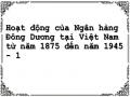 Hoạt động của Ngân hàng Đông Dương tại Việt Nam từ năm 1875 đến năm 1945 - 1