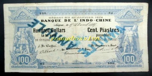 2 20 Dollars 20 Piastre 02 avril 1886 20 Dollars 20 Piastre ngày 02 tháng 04 năm 1886 SAIGON 11