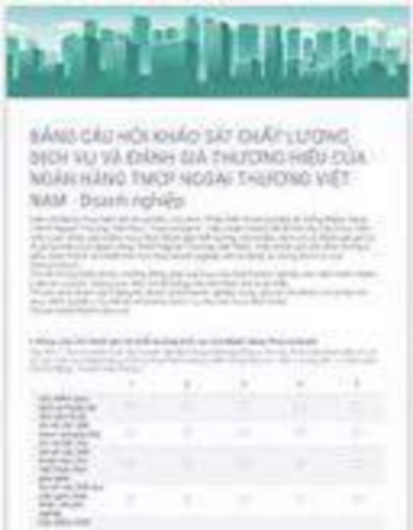 PHỤ LỤC 8 BÁO CÁO PHÂN TÍCH KẾT QUẢ ĐIỀU TRA KHÁCH HÀNG DN 1 Câu hỏi 1 Xin cho 1