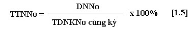 Các ngành khác cũng tính tương tự Chỉ tiêu này xem xét đánh giá tỷ trọng dư 1