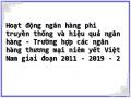 Hoạt động ngân hàng phi truyền thống và hiệu quả ngân hàng - Trường hợp các ngân hàng thương mại niêm yết Việt Nam giai đoạn 2011 - 2019 - 2