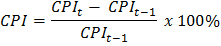 Trong đó CPI là tỷ lệ lạm phát CPI t là chỉ số giá tiêu dùng của năm t CPI t 1 4