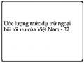 Ước lượng mức dự trữ ngoại hối tối ưu của Việt Nam - 32