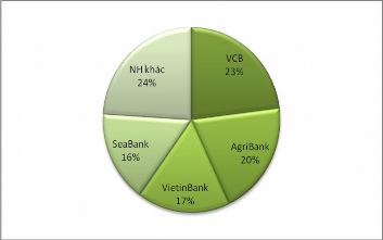 Biểu đồ 2 4 Thị phần doanh số thẻ năm 2012 Nguồn Hội thẻ Ngân hàng Việt Nam 1