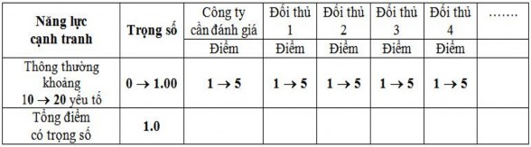 Cuối cùng thông qua khung đánh giá này sẽ xác định những năng lực cạnh tranh 2