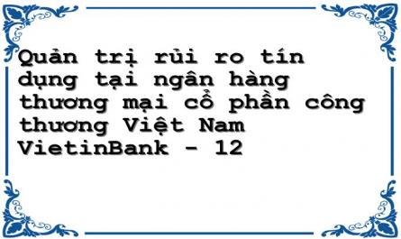 Quản trị rủi ro tín dụng tại ngân hàng thương mại cổ phần công thương Việt Nam VietinBank - 12