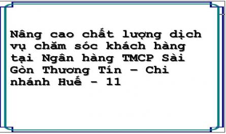 Nâng cao chất lượng dịch vụ chăm sóc khách hàng tại Ngân hàng TMCP Sài Gòn Thương Tín – Chi nhánh Huế - 11