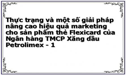 Thực trạng và một số giải pháp nâng cao hiệu quả marketing cho sản phẩm thẻ Flexicard của Ngân hàng TMCP Xăng dầu Petrolimex - 1