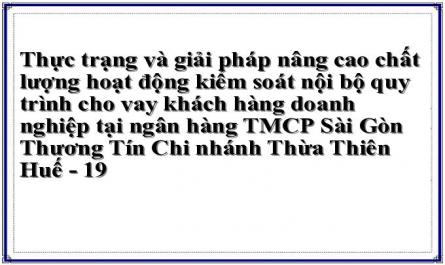 Thực trạng và giải pháp nâng cao chất lượng hoạt động kiểm soát nội bộ quy trình cho vay khách hàng doanh nghiệp tại ngân hàng TMCP Sài Gòn Thương Tín Chi nhánh Thừa Thiên Huế - 19