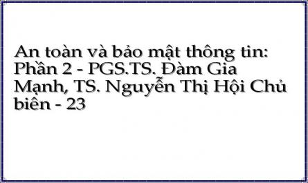 An toàn và bảo mật thông tin: Phần 2 - PGS.TS. Đàm Gia Mạnh, TS. Nguyễn Thị Hội Chủ biên - 23
