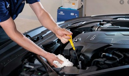 Figure 14 3 Checking the oil Pull the dipstick out again and look at the film of oil on the end of 5