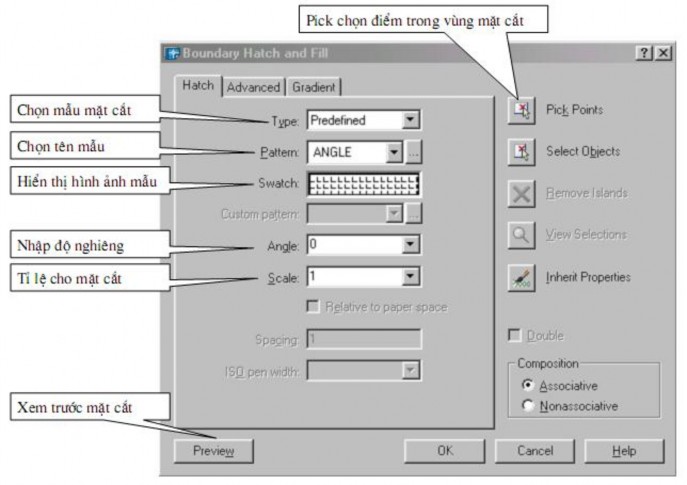 b Trang Advanced Island Detection Style Chọn kiểu mặt cắt Object type Nếu chọn Retain 5