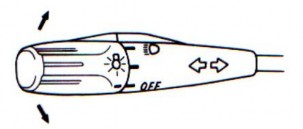 Công tắc đèn báo rẽ được bố trí trong công tắc tổ hợp nằm dưới tay 6