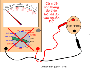 Tr ườ ng h ợ p để nh ầ m thang đ o đ i ệ n tr ở khi đ o đ i ệ n áp DC đồ ng 2