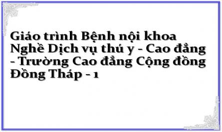 Giáo trình Bệnh nội khoa Nghề Dịch vụ thú y - Cao đẳng - Trường Cao đẳng Cộng đồng Đồng Tháp - 1