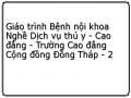 Giáo trình Bệnh nội khoa Nghề Dịch vụ thú y - Cao đẳng - Trường Cao đẳng Cộng đồng Đồng Tháp - 2