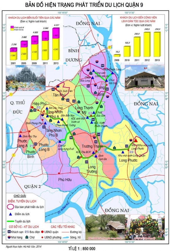 Hình 2 2 Bản đồ hiện trạng phát triển du lịch ở Quận 9 TP HCM 2 3 7 Đánh giá 2
