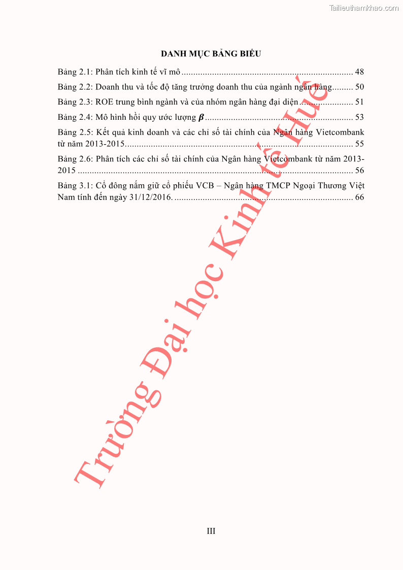 Khóa luận tốt nghiệp tài chính ngân hàng Phân tích cổ phiếu VCB của Ngân hàng TMCP Ngoại Thương Việt Nam - 1 Trang 11