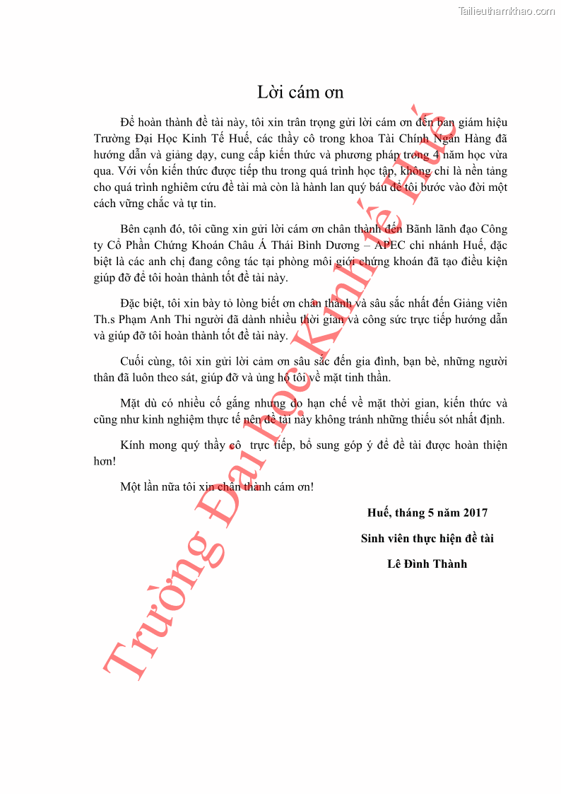 Khóa luận tốt nghiệp tài chính ngân hàng Phân tích cổ phiếu VCB của Ngân hàng TMCP Ngoại Thương Việt Nam - 1 Trang 4