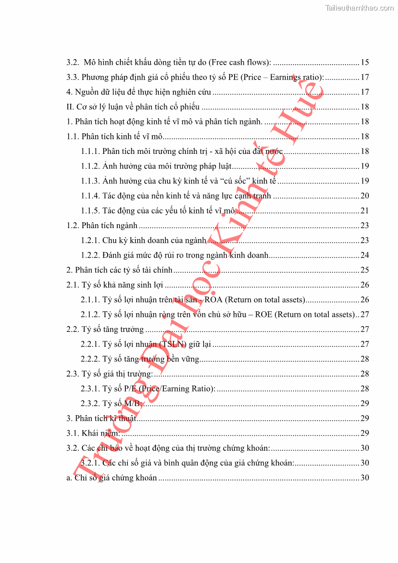 Khóa luận tốt nghiệp tài chính ngân hàng Phân tích cổ phiếu VCB của Ngân hàng TMCP Ngoại Thương Việt Nam - 1 Trang 6