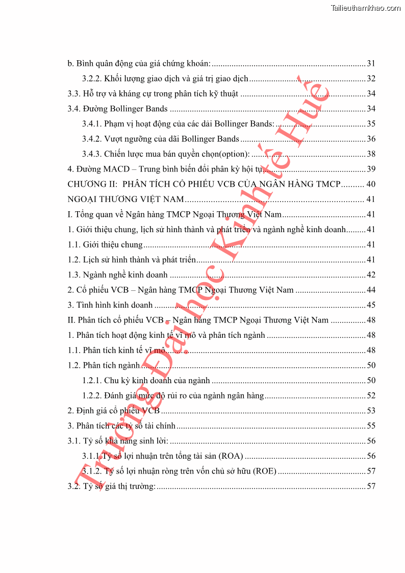 Khóa luận tốt nghiệp tài chính ngân hàng Phân tích cổ phiếu VCB của Ngân hàng TMCP Ngoại Thương Việt Nam - 1 Trang 7