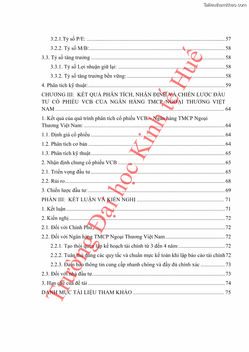 Khóa luận tốt nghiệp tài chính ngân hàng Phân tích cổ phiếu VCB của Ngân hàng TMCP Ngoại Thương Việt Nam - 1 Trang 8