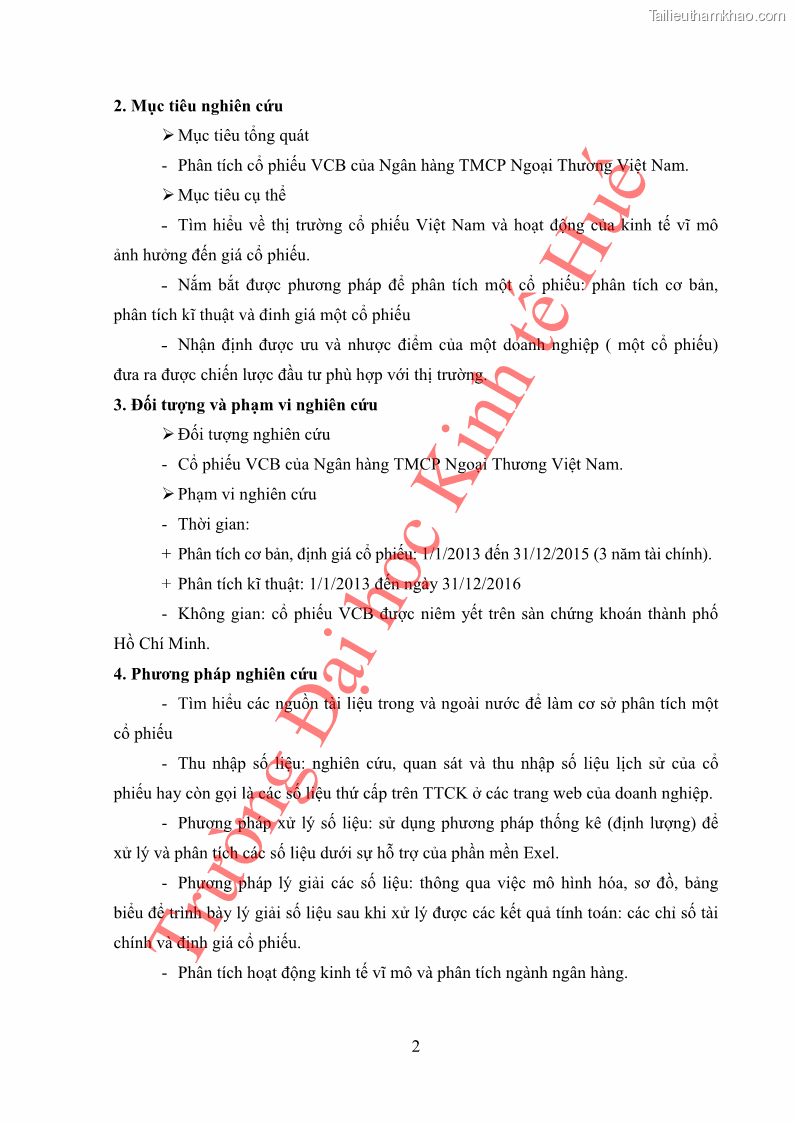 Khóa luận tốt nghiệp tài chính ngân hàng Phân tích cổ phiếu VCB của Ngân hàng TMCP Ngoại Thương Việt Nam - 2 Trang 13
