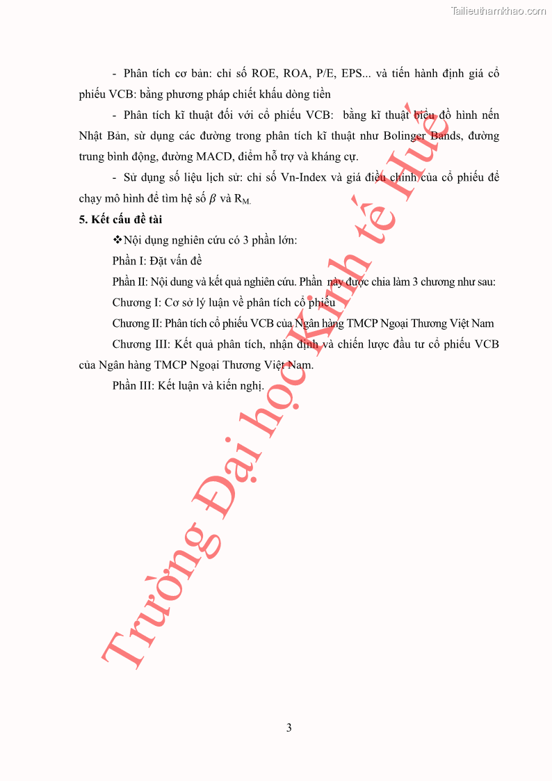 Khóa luận tốt nghiệp tài chính ngân hàng Phân tích cổ phiếu VCB của Ngân hàng TMCP Ngoại Thương Việt Nam - 2 Trang 14