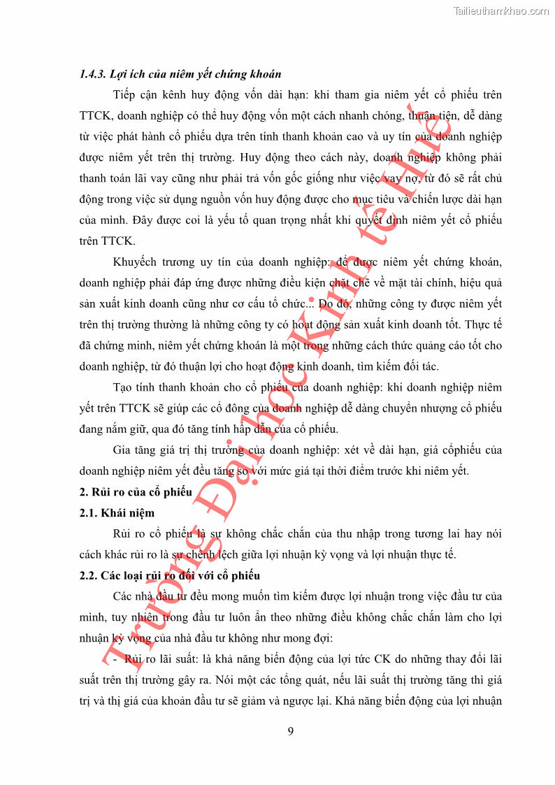 Khóa luận tốt nghiệp tài chính ngân hàng Phân tích cổ phiếu VCB của Ngân hàng TMCP Ngoại Thương Việt Nam - 2 Trang 20