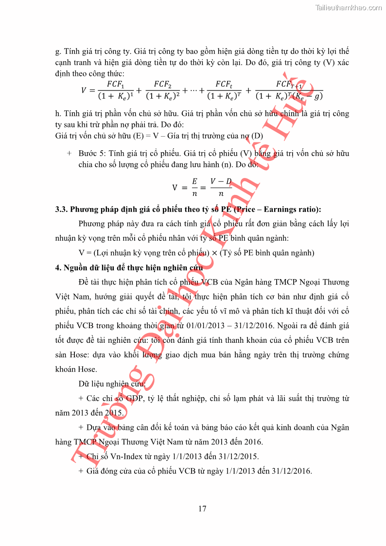 Khóa luận tốt nghiệp tài chính ngân hàng Phân tích cổ phiếu VCB của Ngân hàng TMCP Ngoại Thương Việt Nam - 3 Trang 28