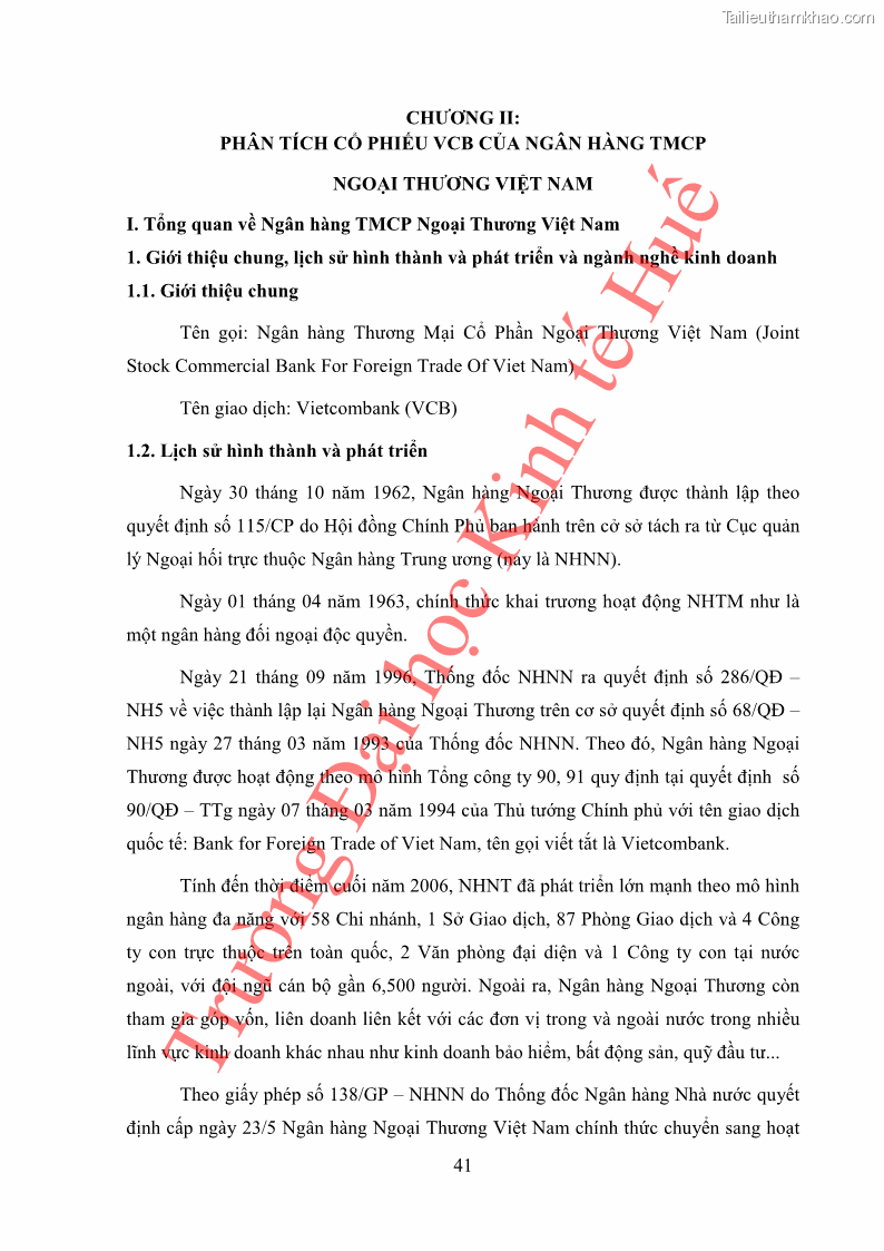 Khóa luận tốt nghiệp tài chính ngân hàng Phân tích cổ phiếu VCB của Ngân hàng TMCP Ngoại Thương Việt Nam - 5 Trang 52
