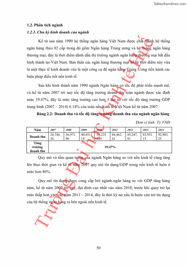 Khóa luận tốt nghiệp tài chính ngân hàng Phân tích cổ phiếu VCB của Ngân hàng TMCP Ngoại Thương Việt Nam - 6 Trang 61