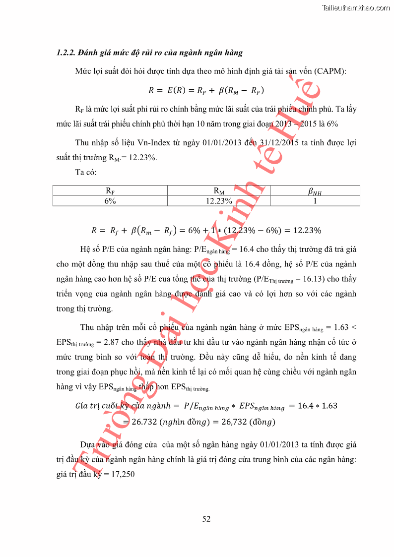 Khóa luận tốt nghiệp tài chính ngân hàng Phân tích cổ phiếu VCB của Ngân hàng TMCP Ngoại Thương Việt Nam - 6 Trang 63