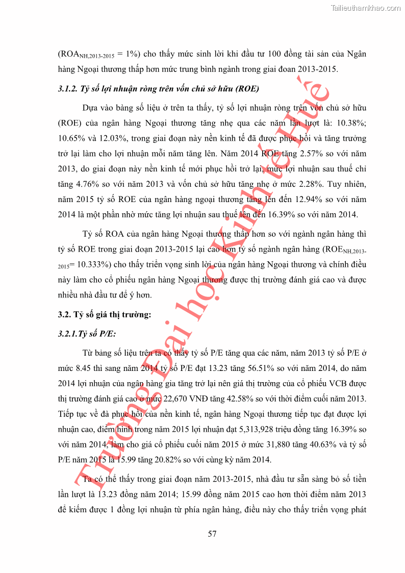 Khóa luận tốt nghiệp tài chính ngân hàng Phân tích cổ phiếu VCB của Ngân hàng TMCP Ngoại Thương Việt Nam - 6 Trang 68
