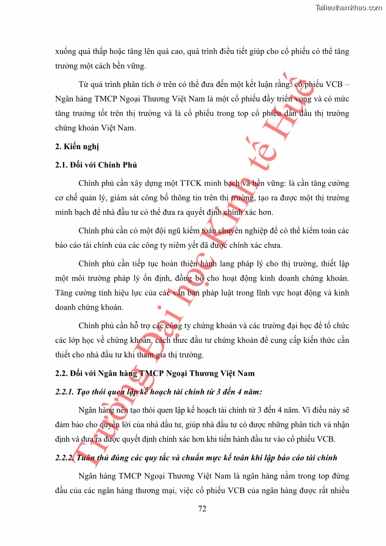 Khóa luận tốt nghiệp tài chính ngân hàng Phân tích cổ phiếu VCB của Ngân hàng TMCP Ngoại Thương Việt Nam - 7 Trang 83
