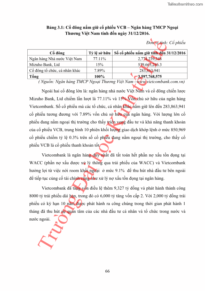 Khóa luận tốt nghiệp tài chính ngân hàng Phân tích cổ phiếu VCB của Ngân hàng TMCP Ngoại Thương Việt Nam - 7 Trang 77