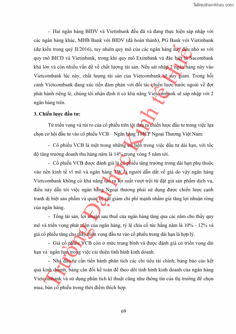 Khóa luận tốt nghiệp tài chính ngân hàng Phân tích cổ phiếu VCB của Ngân hàng TMCP Ngoại Thương Việt Nam - 7 Trang 80