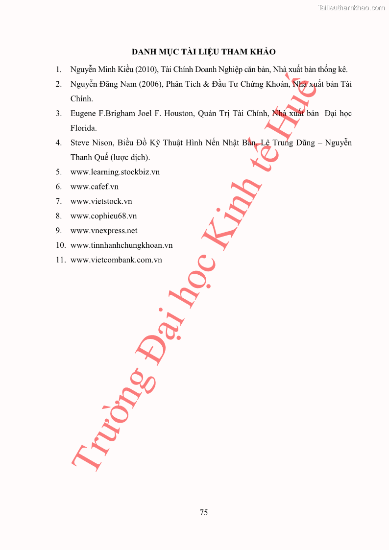 Khóa luận tốt nghiệp tài chính ngân hàng Phân tích cổ phiếu VCB của Ngân hàng TMCP Ngoại Thương Việt Nam - 8 Trang 86