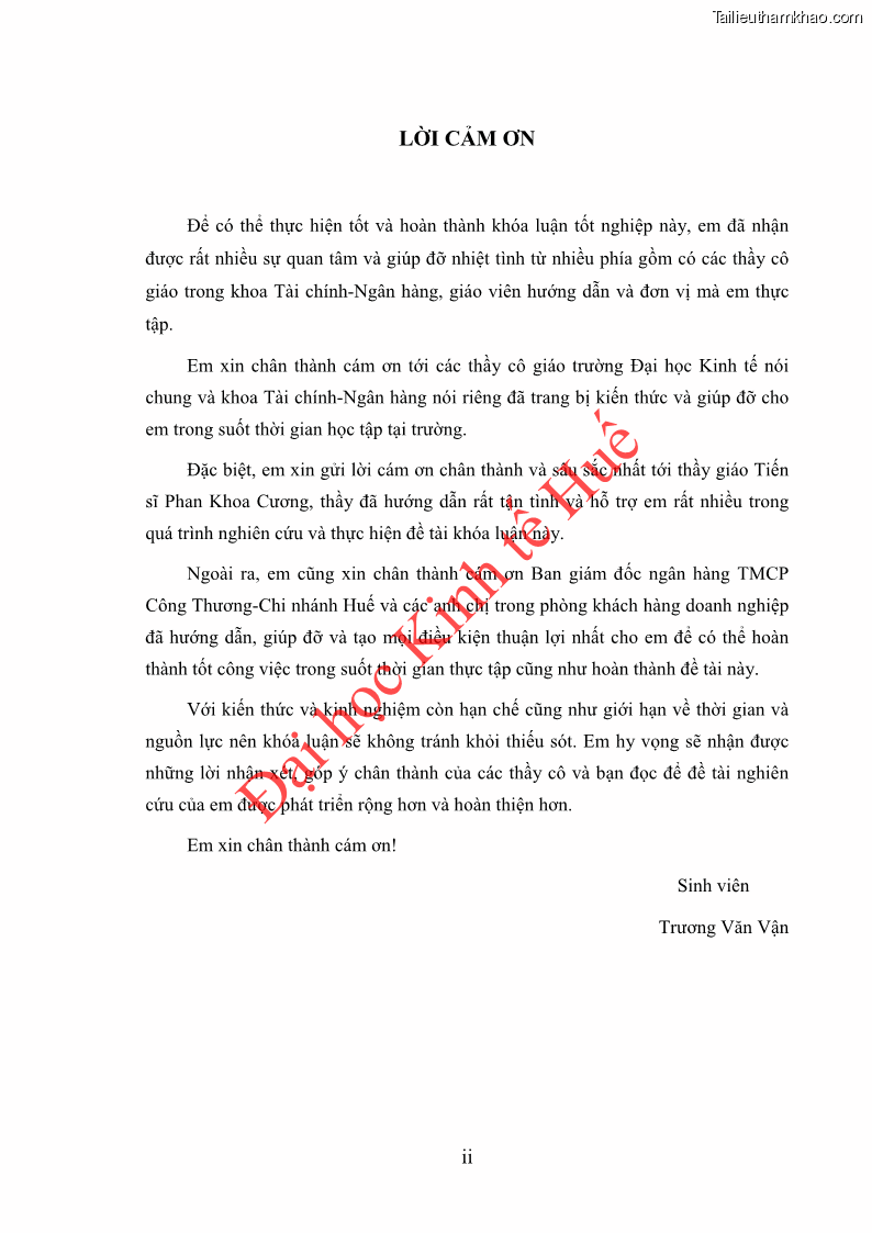 Khóa luận tốt nghiệp Ứng dụng mô hình tái định giá để đo lường rủi ro lãi suất tại Ngân hàng TMCP Công thương Việt Nam - Vietinbank - 1 Trang 2