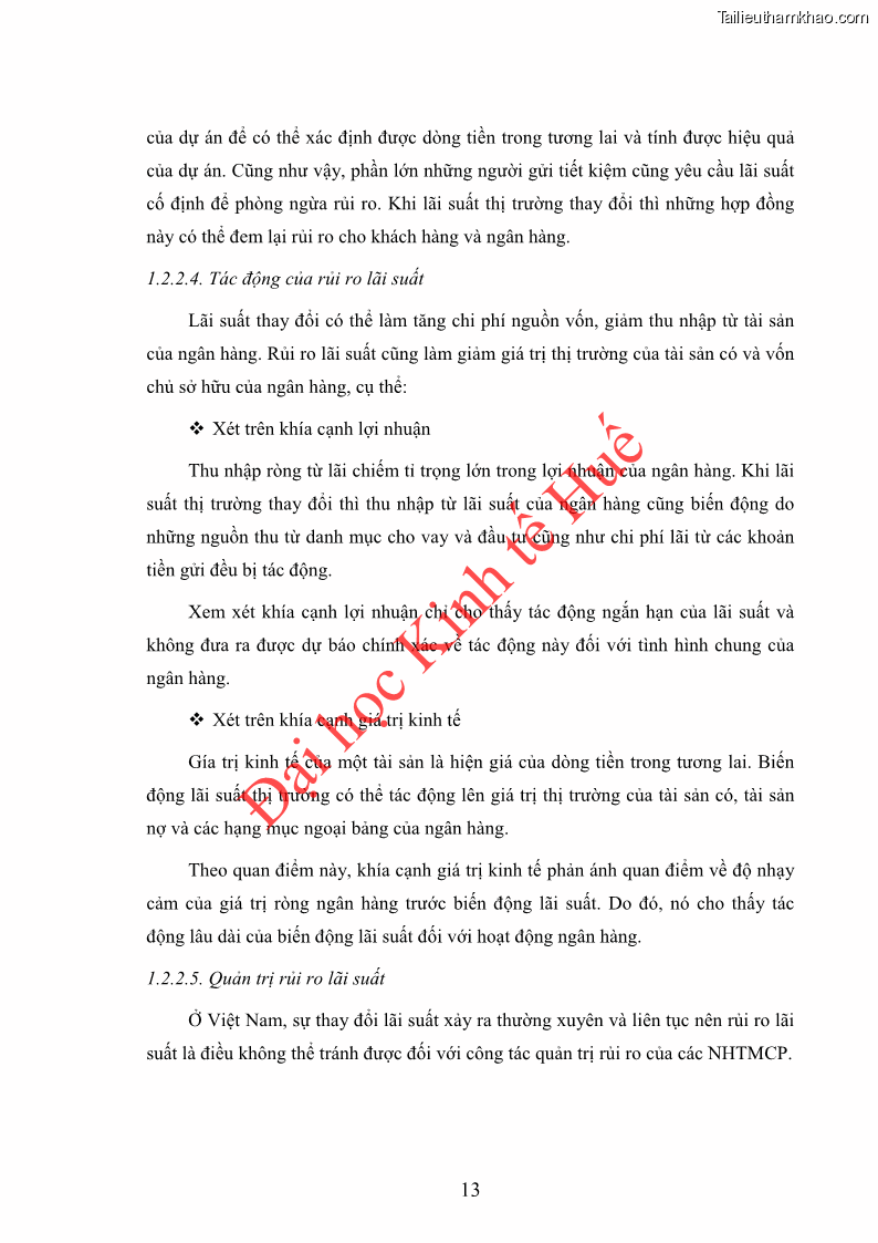 Khóa luận tốt nghiệp Ứng dụng mô hình tái định giá để đo lường rủi ro lãi suất tại Ngân hàng TMCP Công thương Việt Nam - Vietinbank - 2 Trang 23
