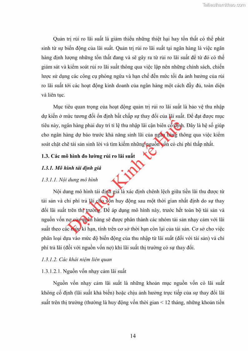 Khóa luận tốt nghiệp Ứng dụng mô hình tái định giá để đo lường rủi ro lãi suất tại Ngân hàng TMCP Công thương Việt Nam - Vietinbank - 2 Trang 24