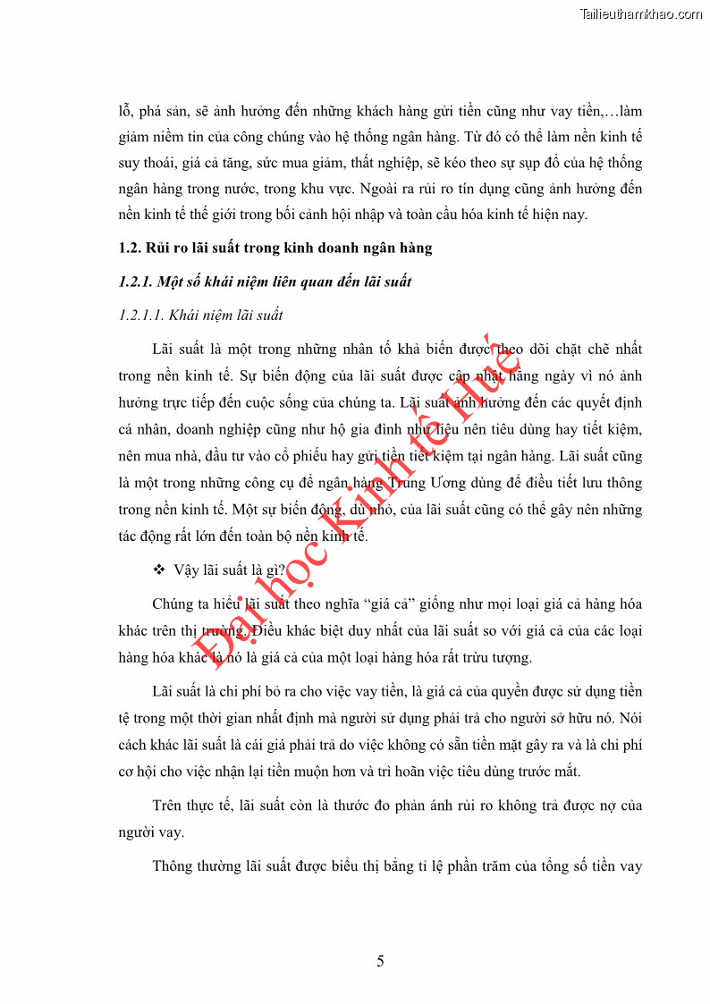 Khóa luận tốt nghiệp Ứng dụng mô hình tái định giá để đo lường rủi ro lãi suất tại Ngân hàng TMCP Công thương Việt Nam - Vietinbank - 2 Trang 15