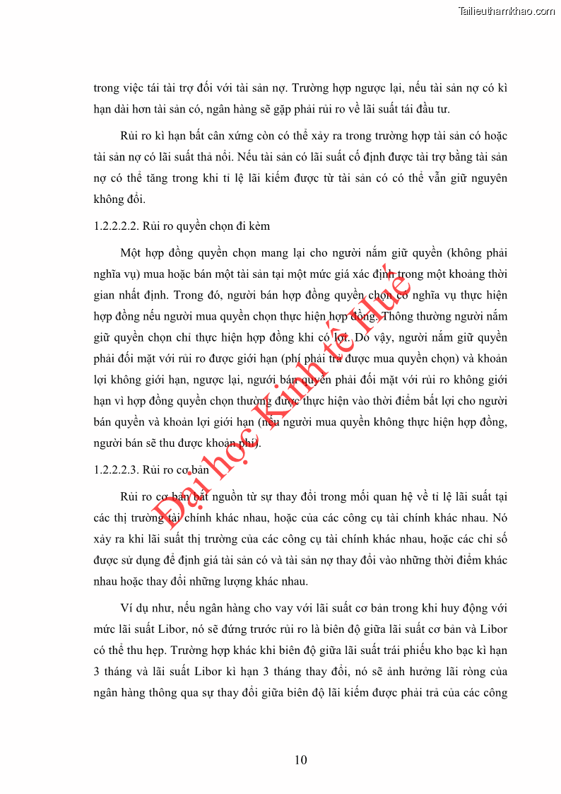 Khóa luận tốt nghiệp Ứng dụng mô hình tái định giá để đo lường rủi ro lãi suất tại Ngân hàng TMCP Công thương Việt Nam - Vietinbank - 2 Trang 20