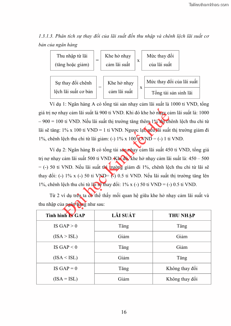 Khóa luận tốt nghiệp Ứng dụng mô hình tái định giá để đo lường rủi ro lãi suất tại Ngân hàng TMCP Công thương Việt Nam - Vietinbank - 3 Trang 26